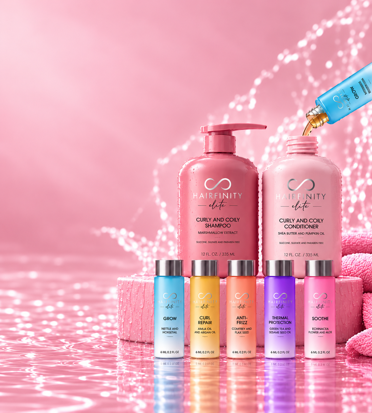 Hairfinity Mix shampoo, conditioner and Power Shots